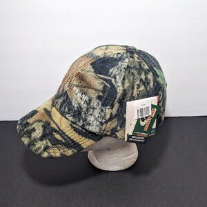 NWT Mossy Oak Field & Stream Hat Cap Camouflage Strap Back Hook Loop Fleece Warm